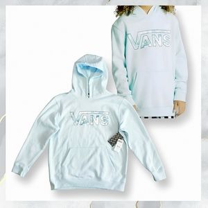 NWT! Vans CLASSIC PULLOVER Fleece Hoodie Sweatshirt ICE BLUE Youth Size XL